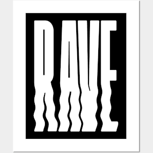 rave wavy logo Posters and Art